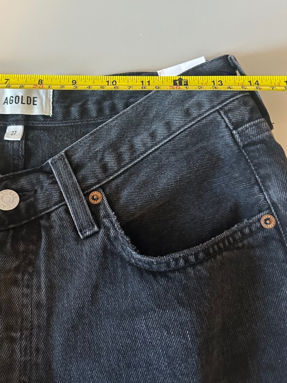NWT Agolde V Waist Baggy Black Denim Jeans | Size 27 - Picture 12 of 15